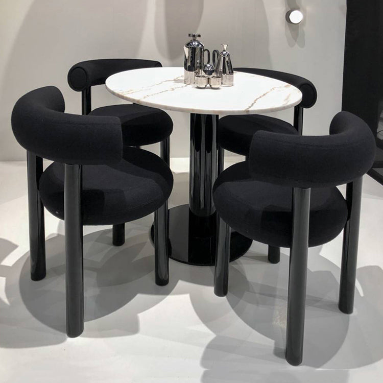 Chaises de salle à manger sans bras tapissées contemporaines, chaises latérales de salle à manger à dossier ouvert pour la maison