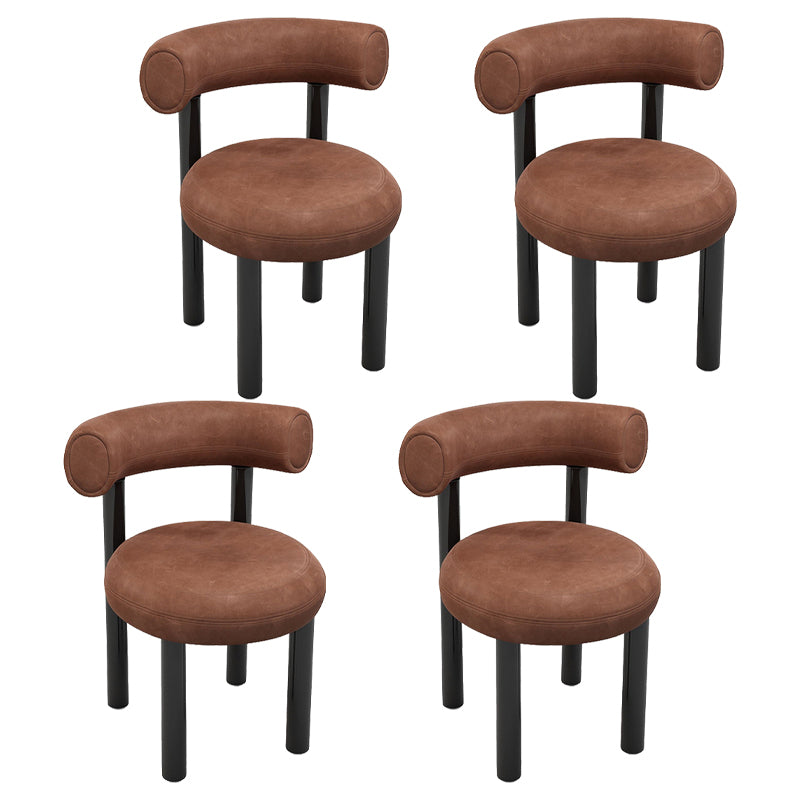 Chaises de salle à manger sans bras tapissées contemporaines, chaises latérales de salle à manger à dossier ouvert pour la maison