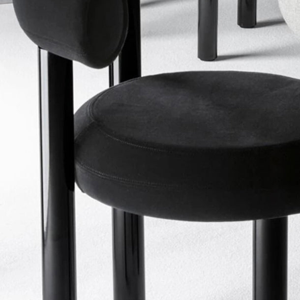 Chaises de salle à manger sans bras tapissées contemporaines, chaises latérales de salle à manger à dossier ouvert pour la maison