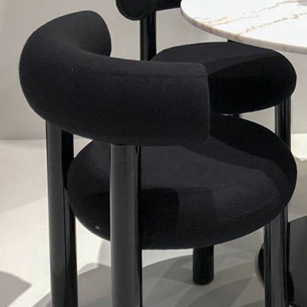 Chaises de salle à manger sans bras tapissées contemporaines, chaises latérales de salle à manger à dossier ouvert pour la maison