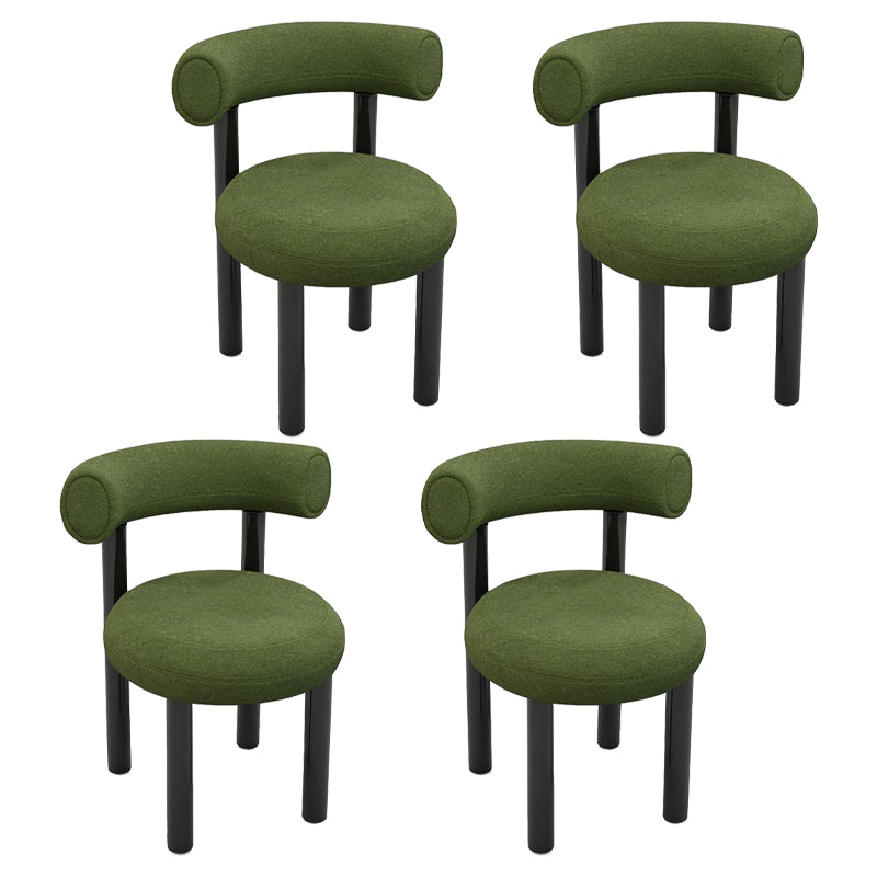 Chaises de salle à manger sans bras tapissées contemporaines, chaises latérales de salle à manger à dossier ouvert pour la maison