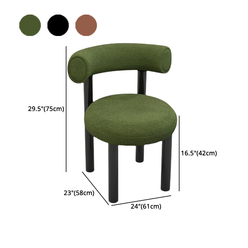 Chaises de salle à manger sans bras tapissées contemporaines, chaises latérales de salle à manger à dossier ouvert pour la maison
