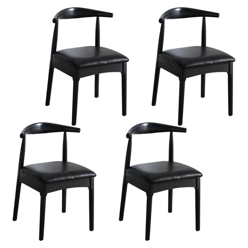Silla lateral escandinava para el hogar, silla de comedor tapizada de madera con respaldo abierto