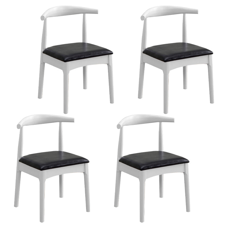 Silla lateral escandinava para el hogar, silla de comedor tapizada de madera con respaldo abierto