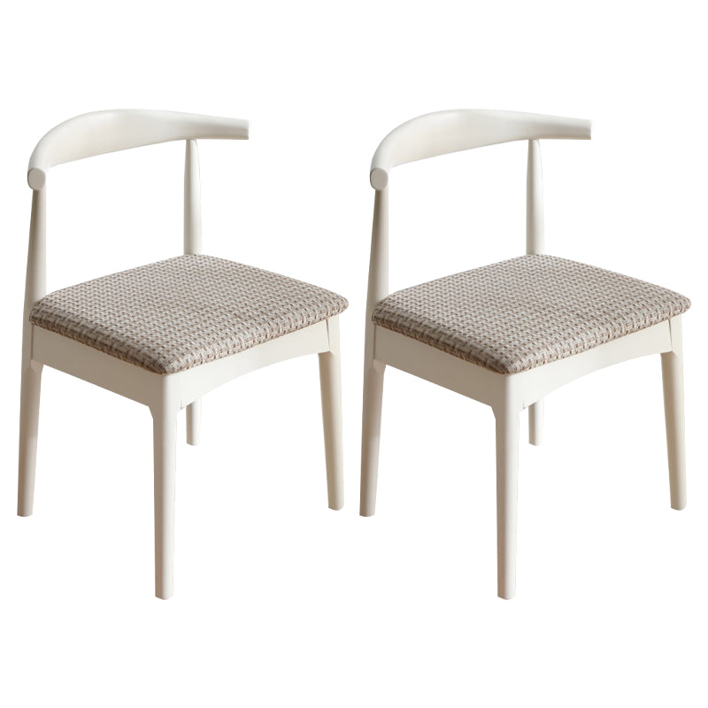 Silla lateral escandinava para el hogar, silla de comedor tapizada de madera con respaldo abierto