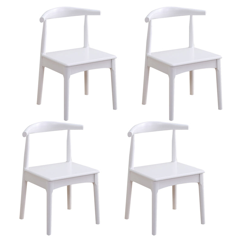 Silla lateral escandinava para el hogar, silla de comedor tapizada de madera con respaldo abierto