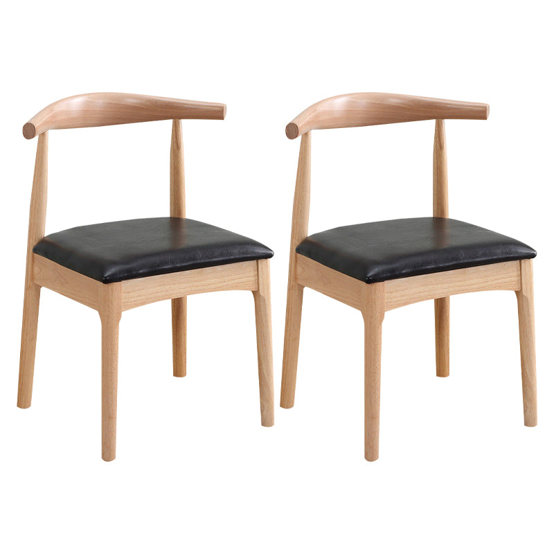 Silla lateral escandinava para el hogar, silla de comedor tapizada de madera con respaldo abierto