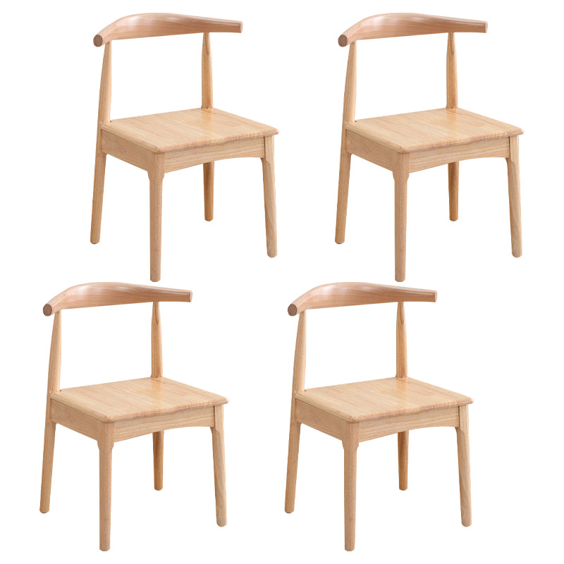 Silla lateral escandinava para el hogar, silla de comedor tapizada de madera con respaldo abierto