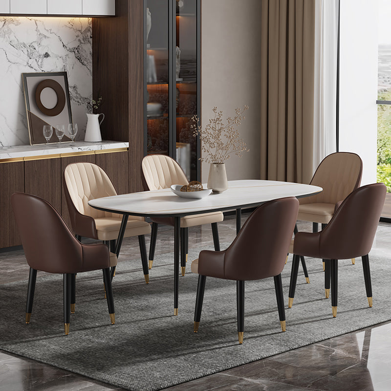 Chaises de salle à manger en métal de style Glam (Ensemble de 2)
