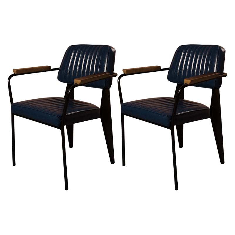 Les chaises de salle à manger en cuir de style industriel ouvrent les chaises latérales de salle à manger tapissées par dos