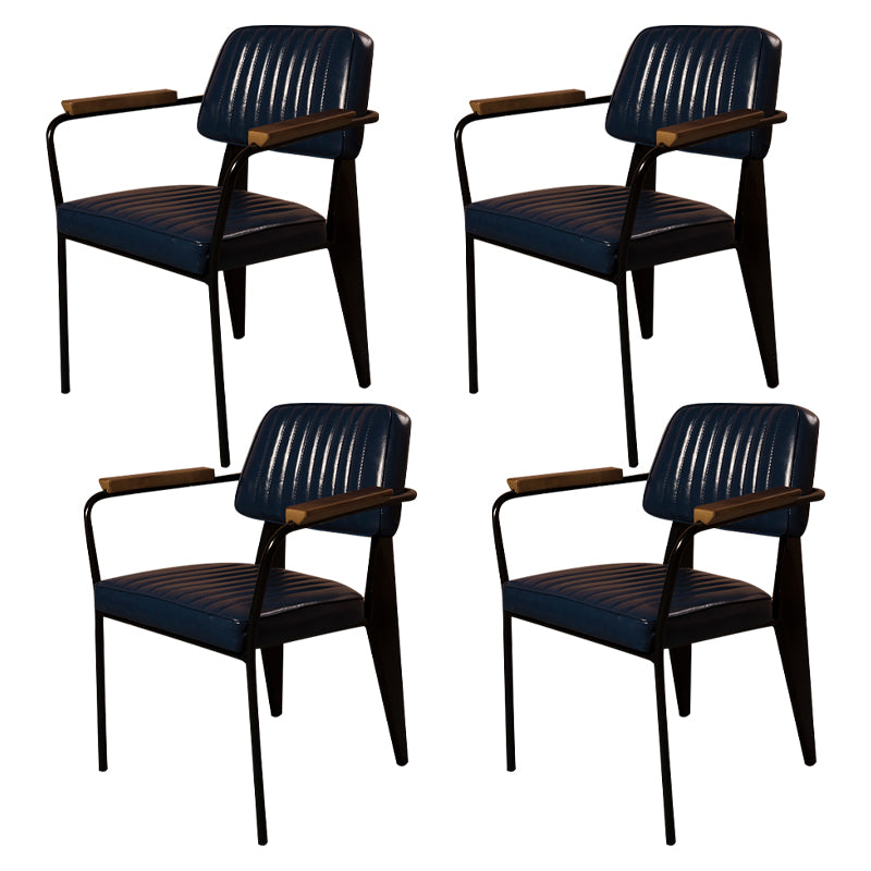 Les chaises de salle à manger en cuir de style industriel ouvrent les chaises latérales de salle à manger tapissées par dos