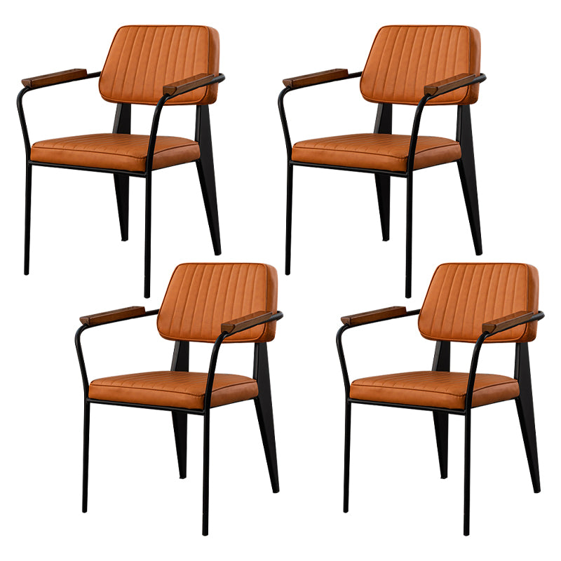 Les chaises de salle à manger en cuir de style industriel ouvrent les chaises latérales de salle à manger tapissées par dos