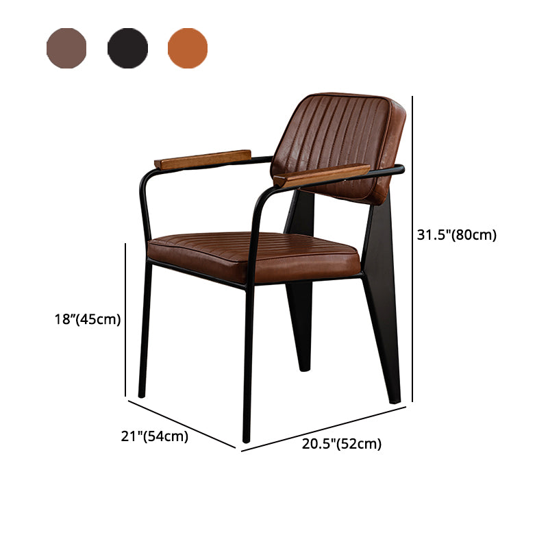 Les chaises de salle à manger en cuir de style industriel ouvrent les chaises latérales de salle à manger tapissées par dos