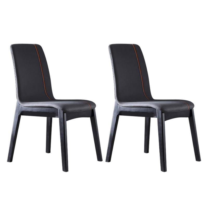Chaise d'appoint industrielle rembourrée Chaise de salle à manger Parsons au fini mat (Ensemble de 2)