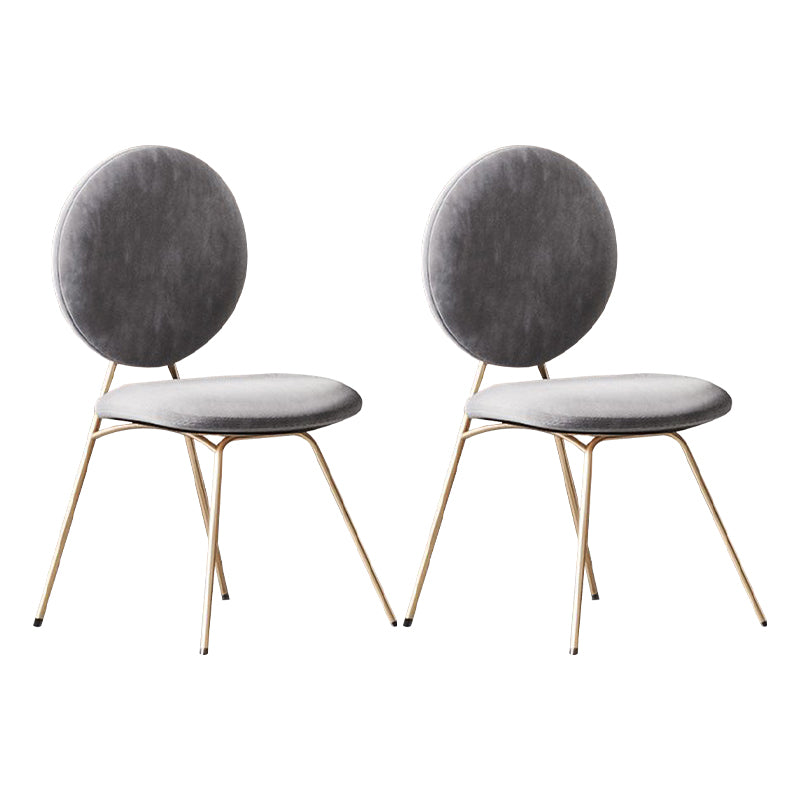 Sillas de comedor de metal de estilo nórdico, silla sin brazos con parte trasera abierta para uso doméstico