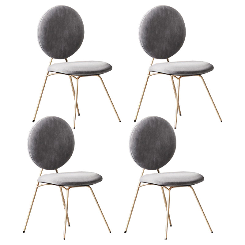 Sillas de comedor de metal de estilo nórdico, silla sin brazos con parte trasera abierta para uso doméstico