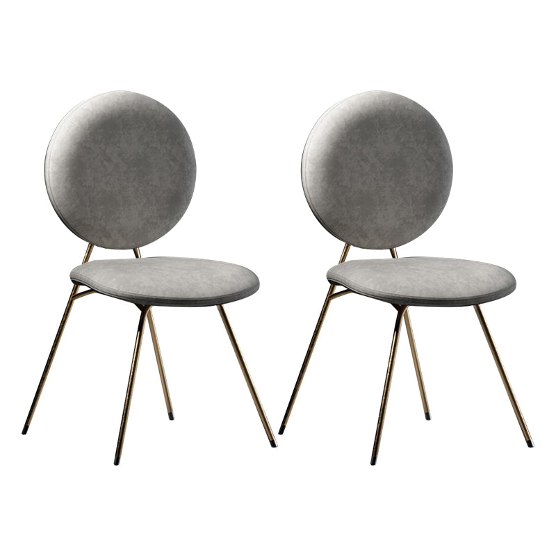 Sillas de comedor de metal de estilo nórdico, silla sin brazos con parte trasera abierta para uso doméstico