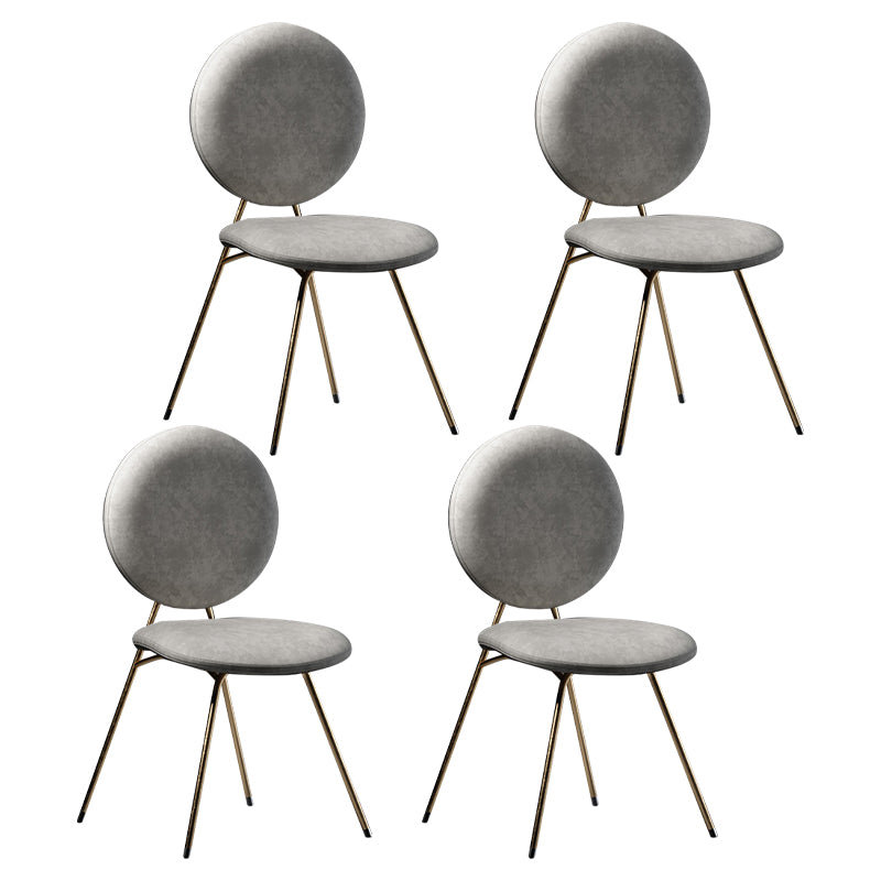 Sillas de comedor de metal de estilo nórdico, silla sin brazos con parte trasera abierta para uso doméstico