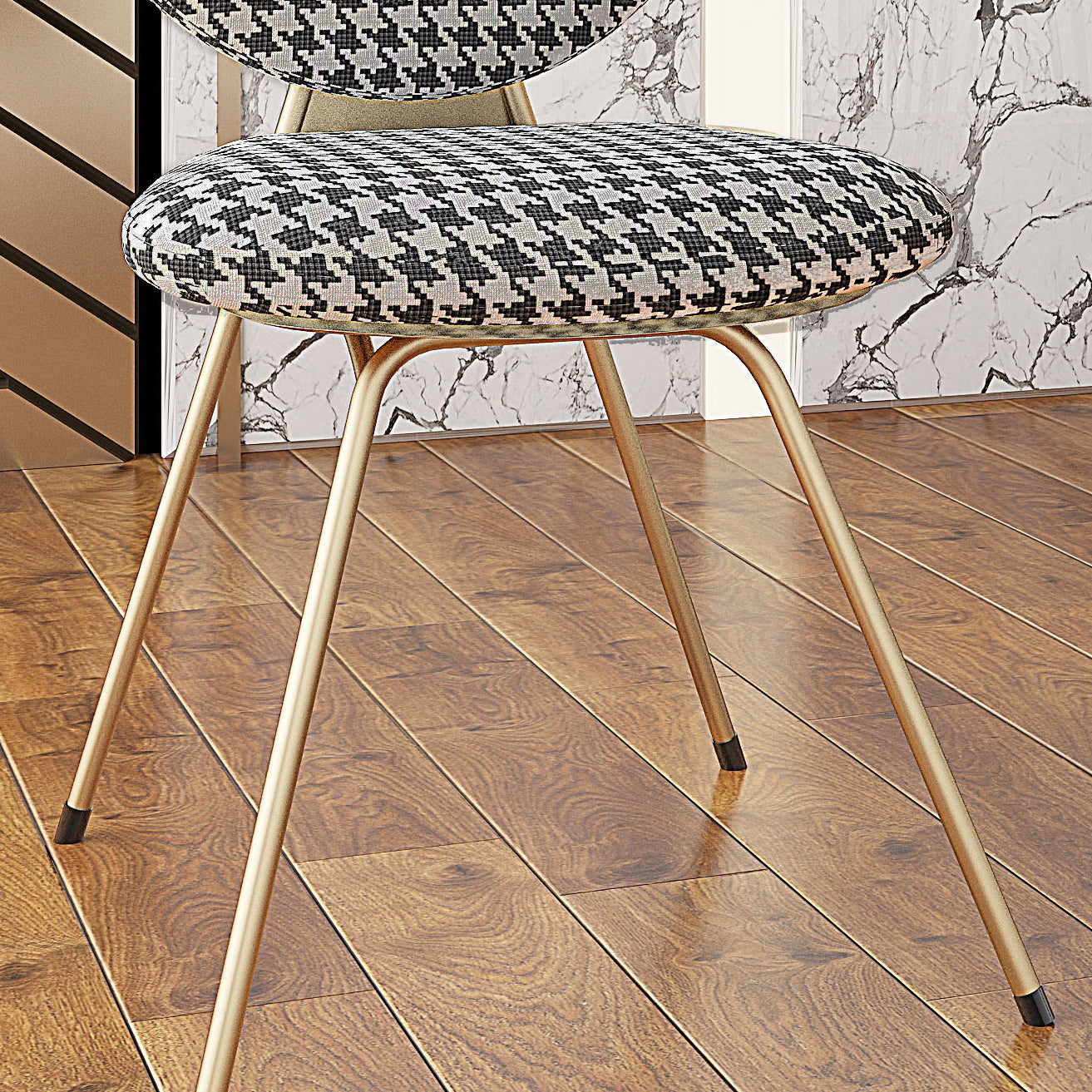 Sillas de comedor de metal de estilo nórdico, silla sin brazos con parte trasera abierta para uso doméstico