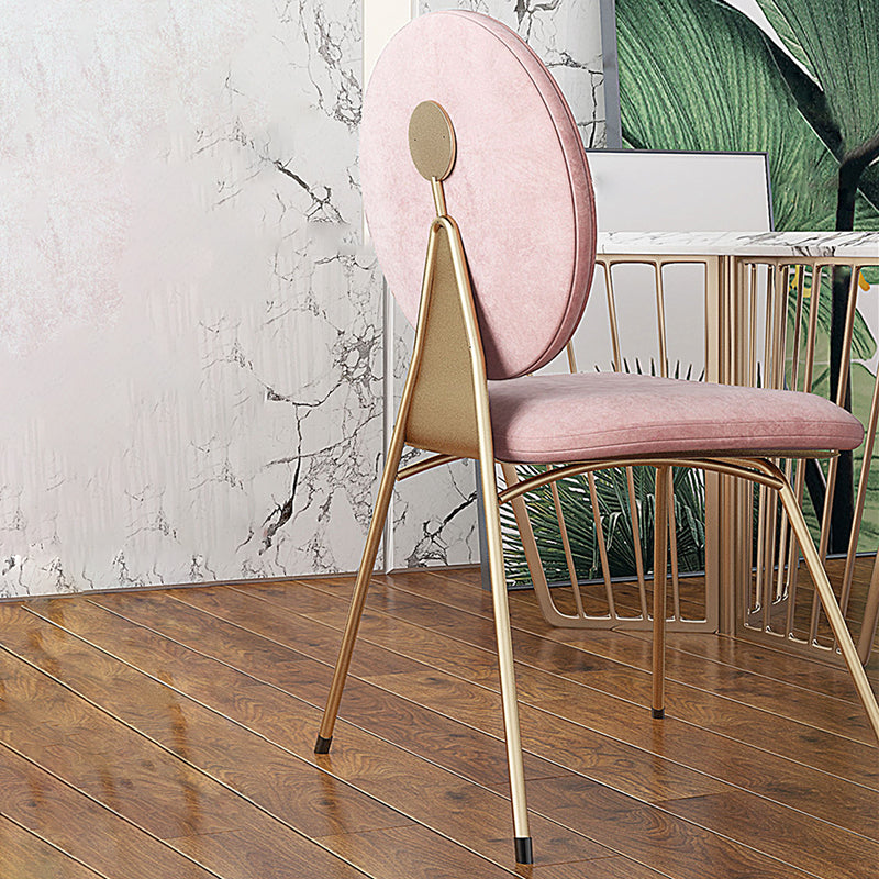 Sillas de comedor de metal de estilo nórdico, silla sin brazos con parte trasera abierta para uso doméstico
