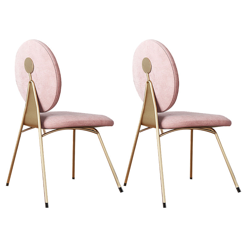 Sillas de comedor de metal de estilo nórdico, silla sin brazos con parte trasera abierta para uso doméstico