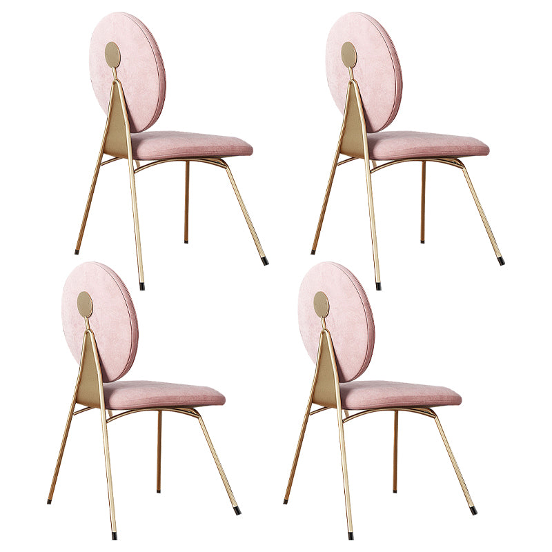 Sillas de comedor de metal de estilo nórdico, silla sin brazos con parte trasera abierta para uso doméstico