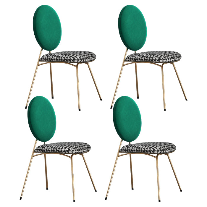 Sillas de comedor de metal de estilo nórdico, silla sin brazos con parte trasera abierta para uso doméstico
