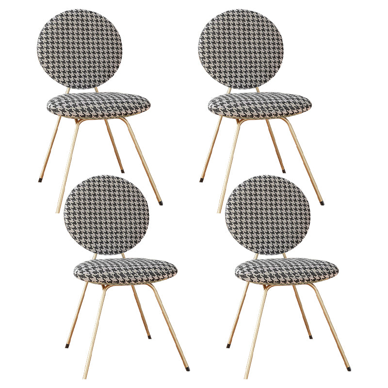 Sillas de comedor de metal de estilo nórdico, silla sin brazos con parte trasera abierta para uso doméstico