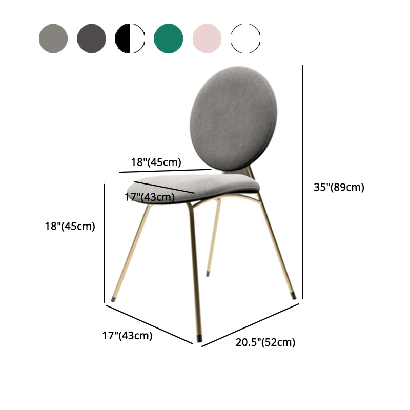 Sillas de comedor de metal de estilo nórdico, silla sin brazos con parte trasera abierta para uso doméstico