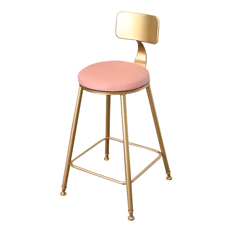 Taburete de bar con tapicería glamorosa taburete de barra con patas de hierro y espalda baja, cojín