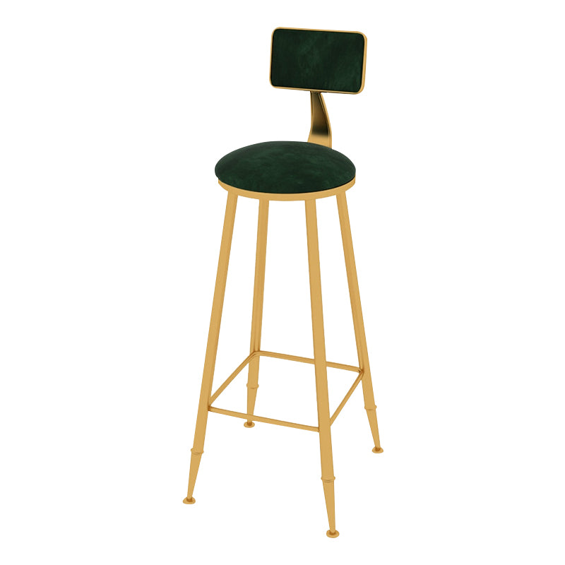 Taburete de bar con tapicería glamorosa taburete de barra con patas de hierro y espalda baja, cojín