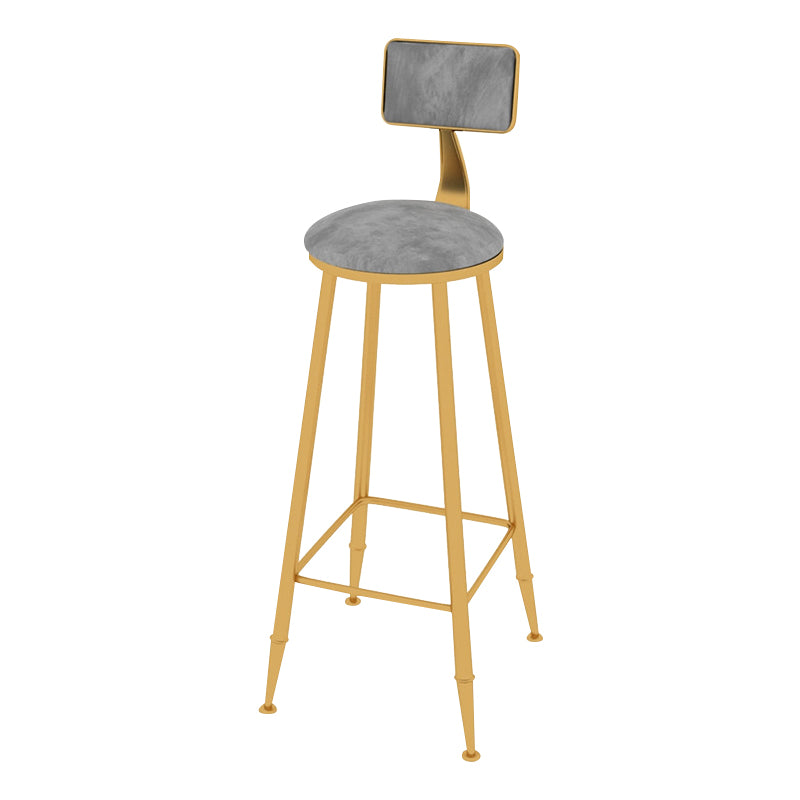 Taburete de bar con tapicería glamorosa taburete de barra con patas de hierro y espalda baja, cojín
