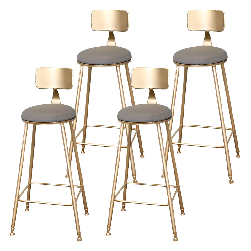 Taburete de bar con tapicería glamorosa taburete de barra con patas de hierro y espalda baja, cojín