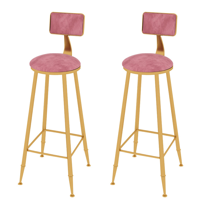 Taburete de bar con tapicería glamorosa taburete de barra con patas de hierro y espalda baja, cojín