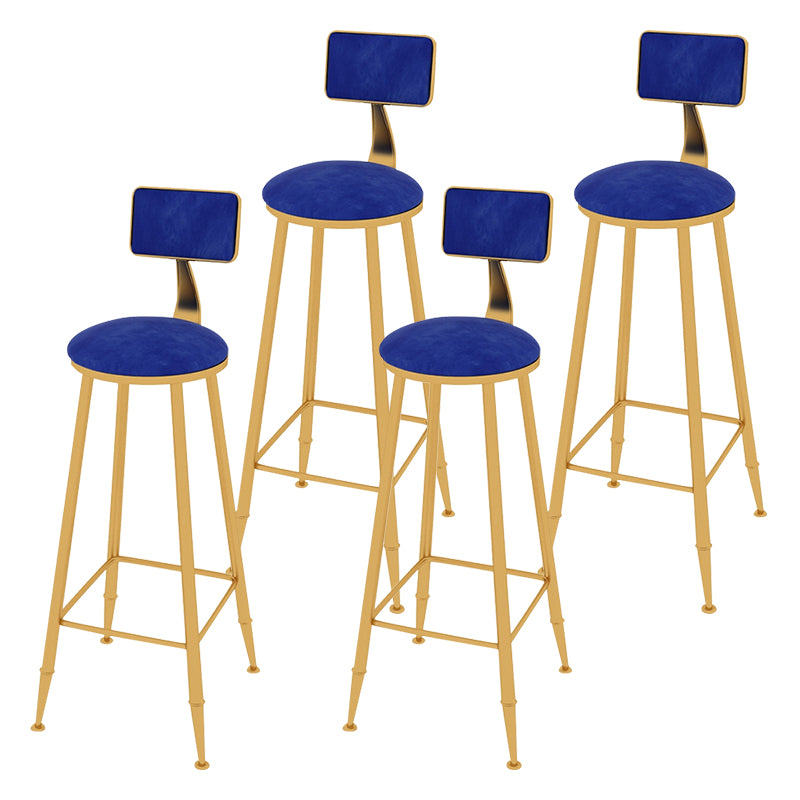 Taburete de bar con tapicería glamorosa taburete de barra con patas de hierro y espalda baja, cojín