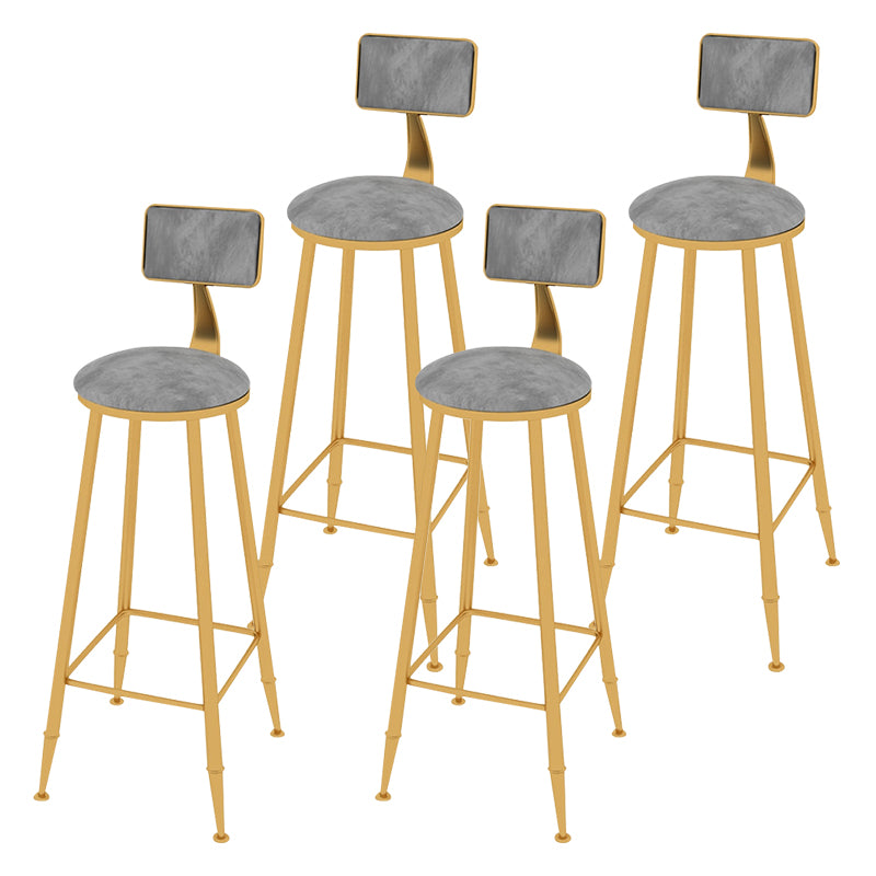 Taburete de bar con tapicería glamorosa taburete de barra con patas de hierro y espalda baja, cojín
