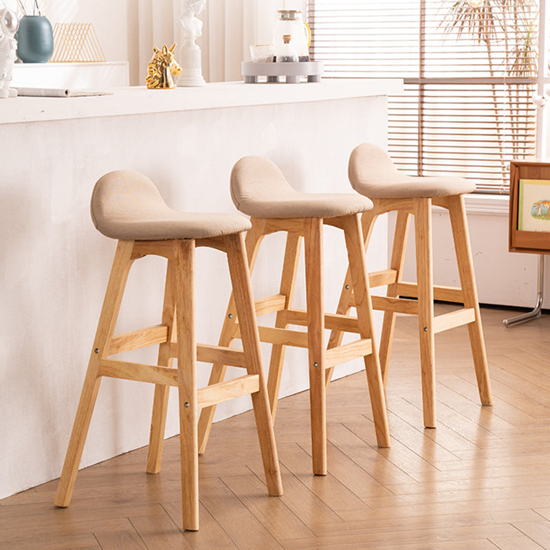 Taburete de bar interior contemporáneo de 29 pulgadas, taburete trasero sin brazos de madera con reposapiés