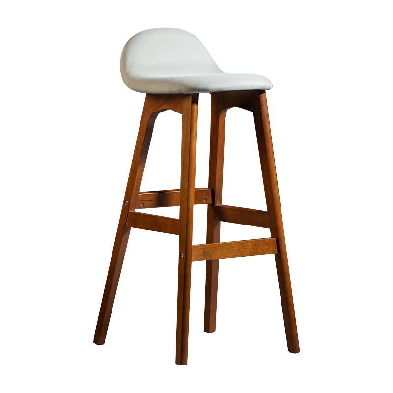 Taburete de bar interior contemporáneo de 29 pulgadas, taburete trasero sin brazos de madera con reposapiés