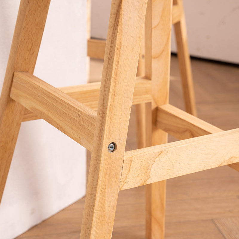 Taburete de bar interior contemporáneo de 29 pulgadas, taburete trasero sin brazos de madera con reposapiés