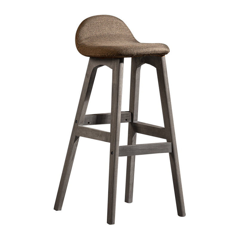 Taburete de bar interior contemporáneo de 29 pulgadas, taburete trasero sin brazos de madera con reposapiés