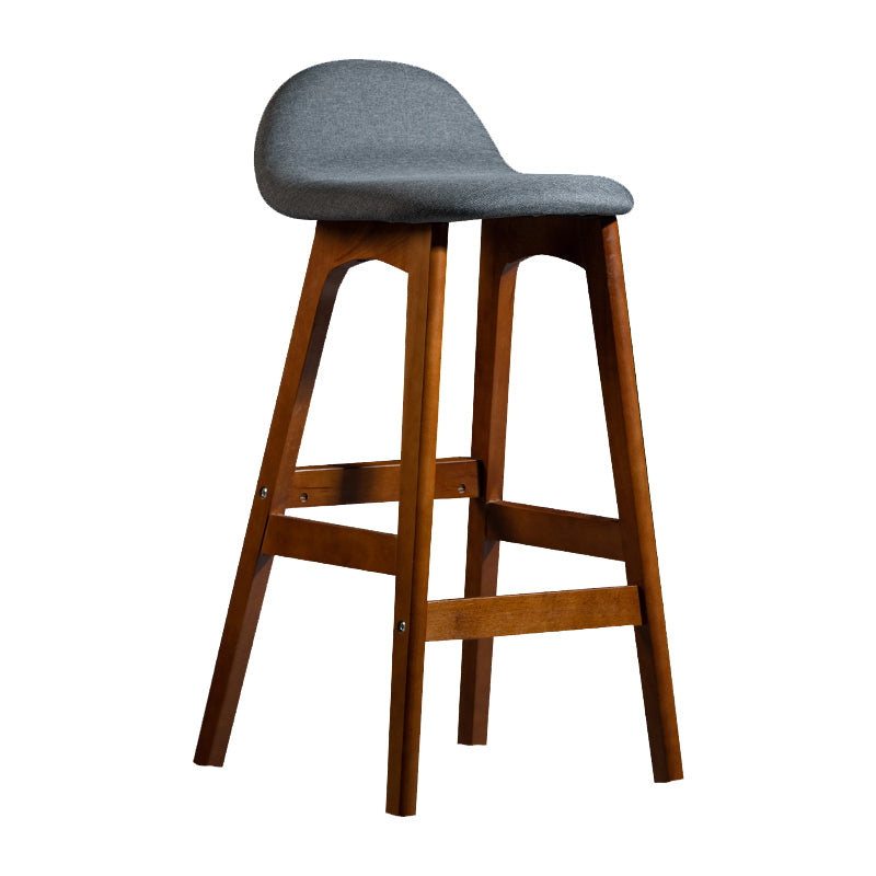Taburete de bar interior contemporáneo de 29 pulgadas, taburete trasero sin brazos de madera con reposapiés