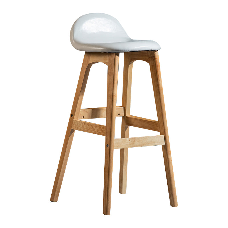 Taburete de bar interior contemporáneo de 29 pulgadas, taburete trasero sin brazos de madera con reposapiés
