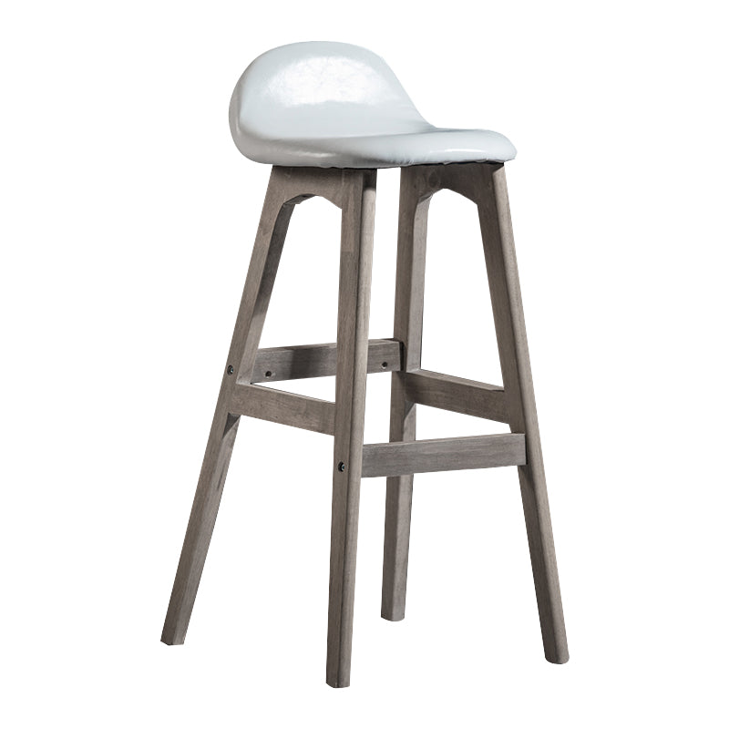 Taburete de bar interior contemporáneo de 29 pulgadas, taburete trasero sin brazos de madera con reposapiés