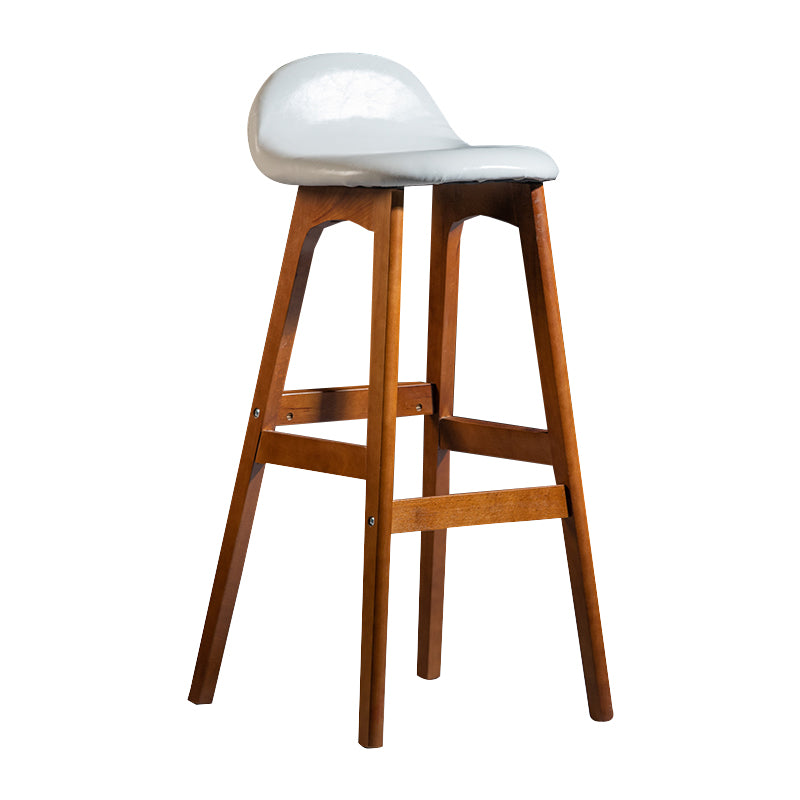 Taburete de bar interior contemporáneo de 29 pulgadas, taburete trasero sin brazos de madera con reposapiés