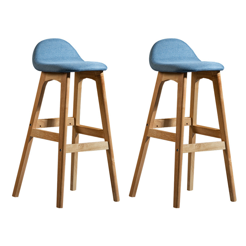 Taburete de bar interior contemporáneo de 29 pulgadas, taburete trasero sin brazos de madera con reposapiés