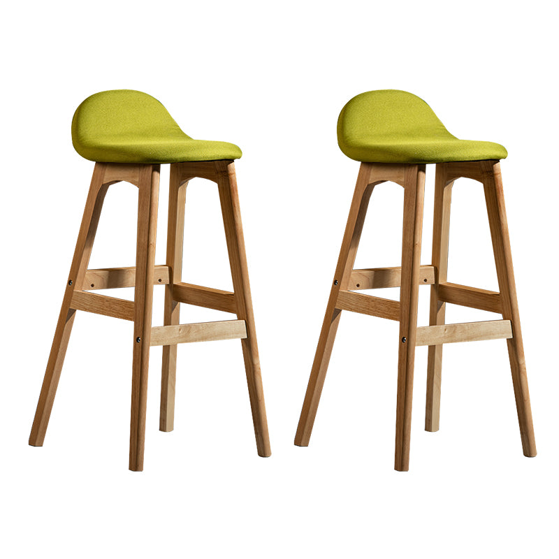 Taburete de bar interior contemporáneo de 29 pulgadas, taburete trasero sin brazos de madera con reposapiés