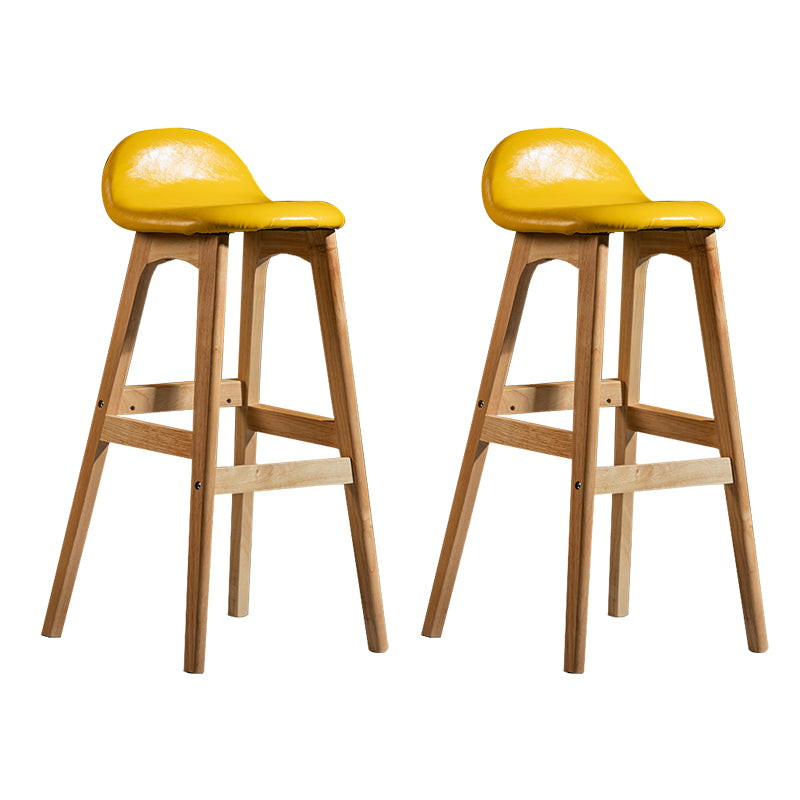 Taburete de bar interior contemporáneo de 29 pulgadas, taburete trasero sin brazos de madera con reposapiés
