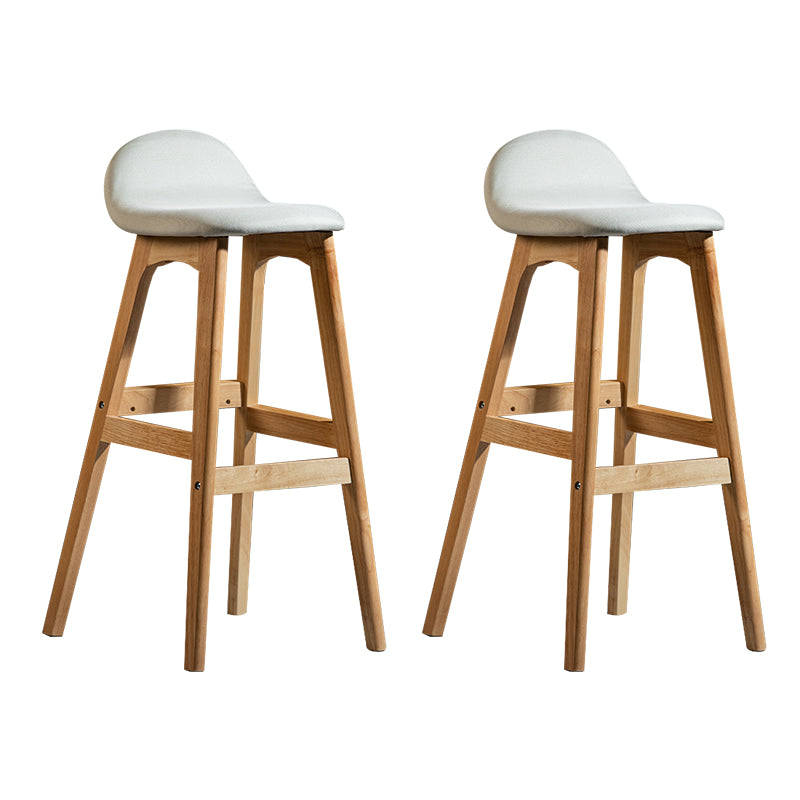 Taburete de bar interior contemporáneo de 29 pulgadas, taburete trasero sin brazos de madera con reposapiés
