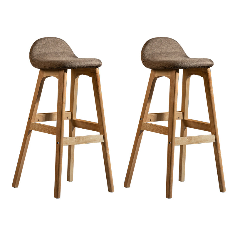 Taburete de bar interior contemporáneo de 29 pulgadas, taburete trasero sin brazos de madera con reposapiés