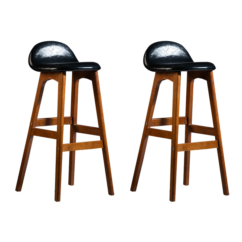 Taburete de bar interior contemporáneo de 29 pulgadas, taburete trasero sin brazos de madera con reposapiés